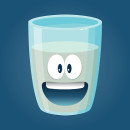 Vector stock funny glass of water cartoon character